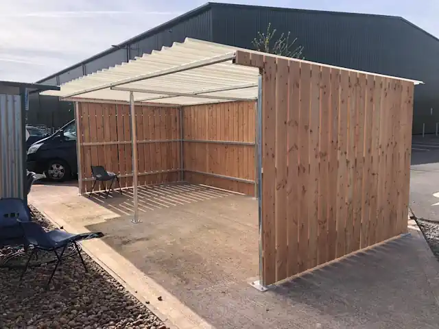 Cycle Store Clad in PAR 189 British Cedar PAR cycle store by Co2 Timber Front